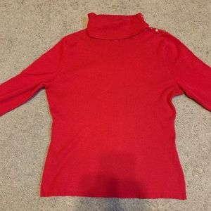 Large red stretch sweater it’s in good condition no holes or rips